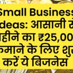 Small Business Ideas: आसानी से महीने का ₹25,000 कमाने के लिए शुरु करें ये बिजनेस