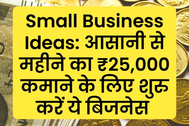 Small Business Ideas: आसानी से महीने का ₹25,000 कमाने के लिए शुरु करें ये बिजनेस