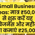 Small Business Ideas: मात्र ₹50,000 से शुरु करें यह बिजनेस और महीने का कमाएं ₹25,000